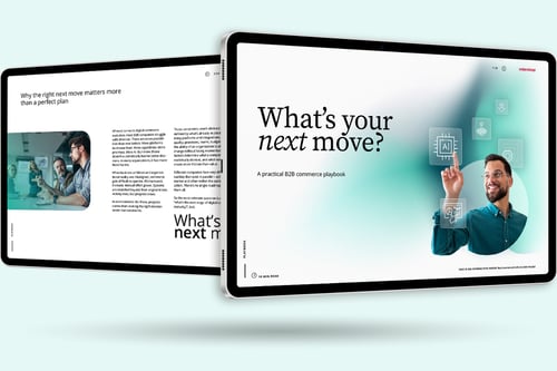Banner promoting the free playbook ‘What’s your next move?’. Visual shows two tablets with the report on screen.